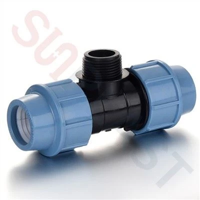 HDPE kompresija muški thread tee